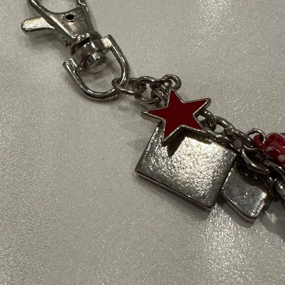 Macy's Shopping Bag Heart High Heel Credit Card Star Charm‎ Dangle Silver Tone
